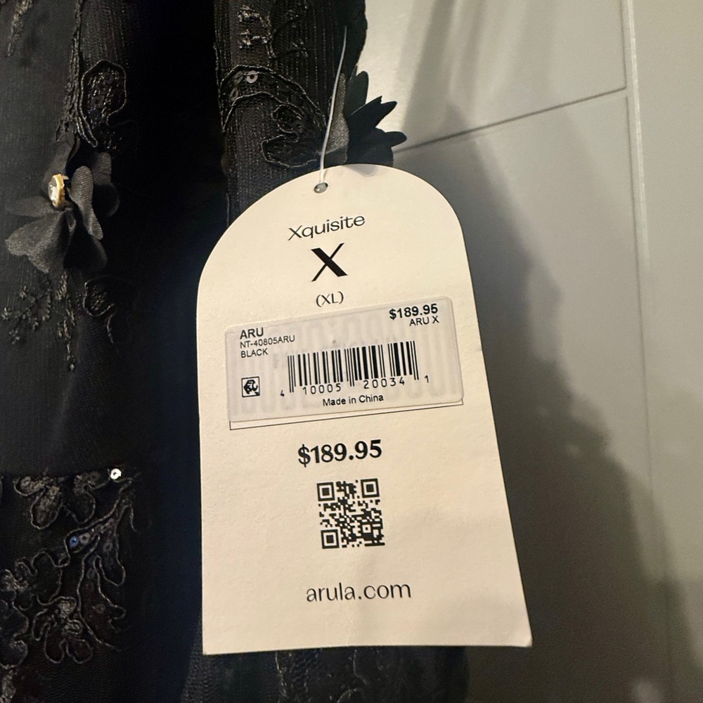 ARULA Black Tulle Floral Dress Size X (XL) - Picture 2 of 4